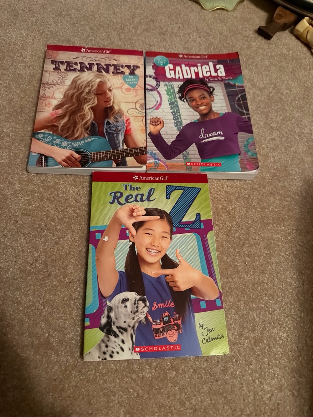 Lot of 3 American Girl chapter paperback books Tenney, Gabriela, & The real Z